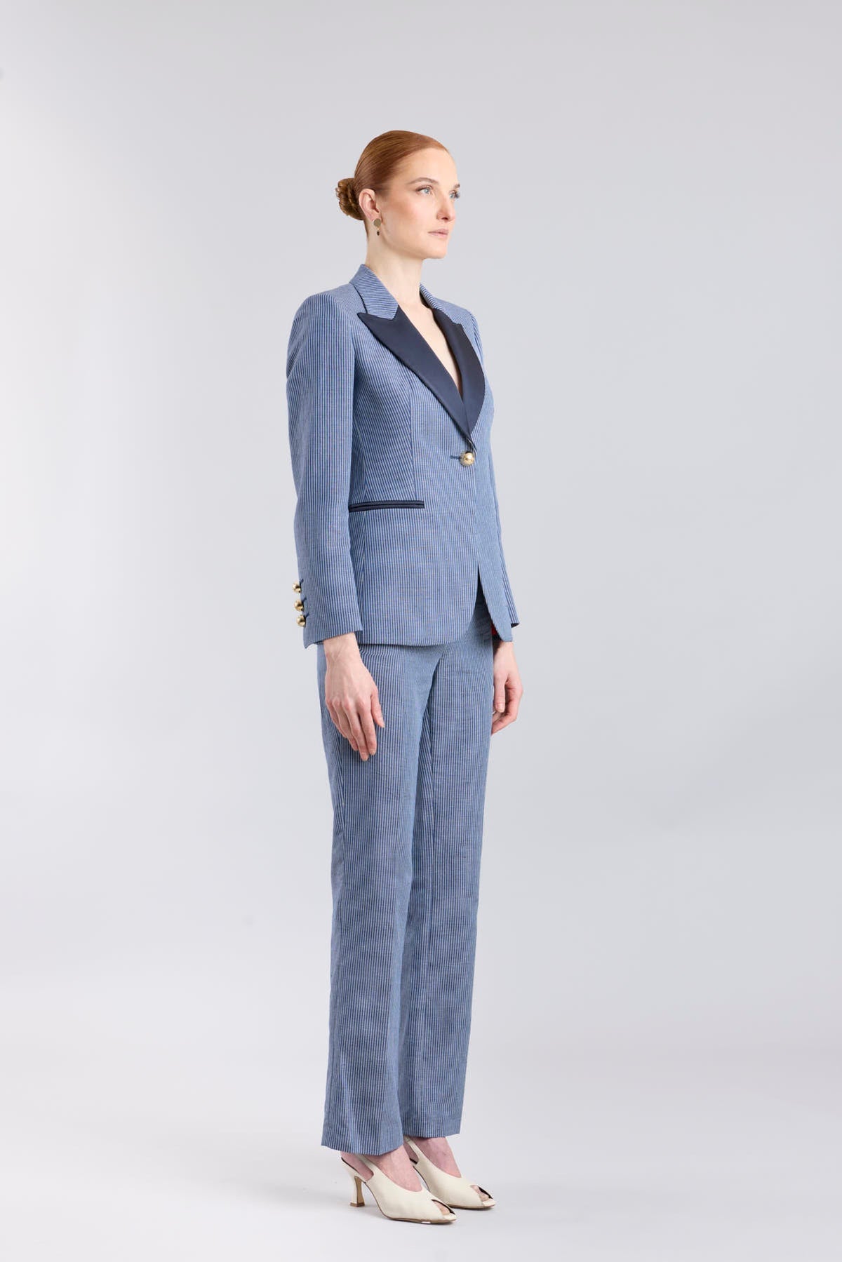 Blazer de lino a rayas modelo Paddy de The Extreme Collection.
