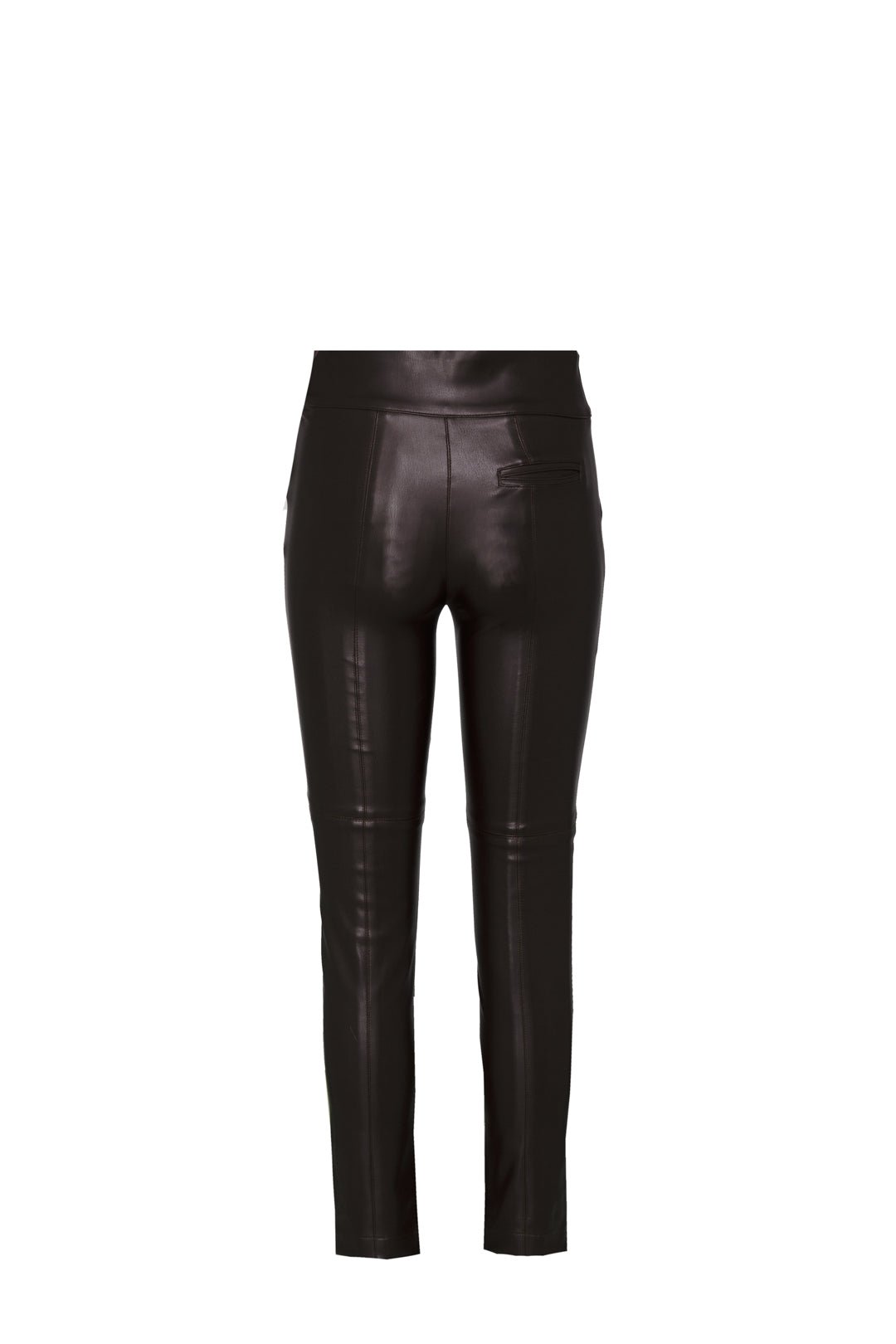 Pantalón de cintura alta pantalón ecopiel marrón con efecto piel y un profundo tono sofisticado. Audacia, elegancia y diseño moderno.